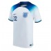 Camisa de Futebol Inglaterra Jude Bellingham #22 Equipamento Principal Mundo 2022 Manga Curta